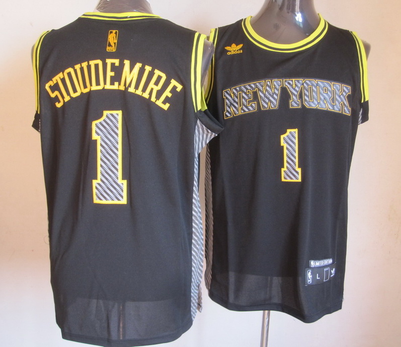 NBA New York Knicks 1 Amar'e Stoudemire Electricity Fashion Swingman Black Jersey